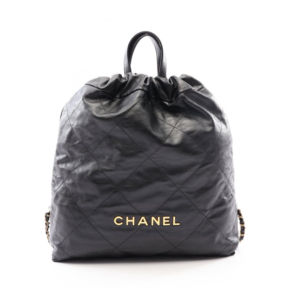 【二手】香奈兒 (Chanel) CHANEL 雙肩包,雙肩背包,Chanel 22 大號 AS3313 黑色皮革 CHANEL22 Matelassé 大號鏈條雙肩包(女款)
