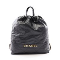 【二手】香奈兒 (Chanel) CHANEL 雙肩包,雙肩背包,Chanel 22 大號 AS3313 黑色皮革 CHANEL22 Matelassé 大號鏈條雙肩包(女款)