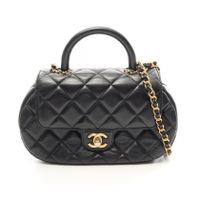 [Pre-owned] Chanel CHANEL Shoulder Bag Matelassé top Handle 2WAY AS4569 Black Lambskin (Sheepskin) Matelassé top Handle 2-way Chain Shoulder Bag