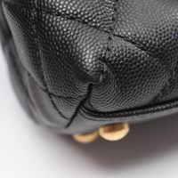 [Pre-owned] Chanel CHANEL Handbag Coco Handle Flap Matelassé 2WAY A92990 Black Caviar Skin (Grained Calf) Coco Handle Matelassé 2-way Chain Shoulder XS