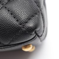 [Pre-owned] Chanel CHANEL Handbag Coco Handle Flap Matelassé 2WAY A92990 Black Caviar Skin (Grained Calf) Coco Handle Matelassé 2-way Chain Shoulder XS