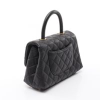 [Pre-owned] Chanel CHANEL Handbag Coco Handle Flap Matelassé 2WAY A92990 Black Caviar Skin (Grained Calf) Coco Handle Matelassé 2-way Chain Shoulder XS