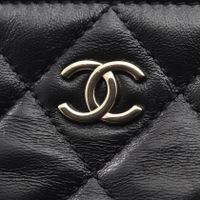 [Pre-owned] Chanel Matelassé Vanity 2-Way Shoulder Bag AS5222 Black Lambskin (Sheepskin Leather) Matelassé Vanity 2-Way Chain Shoulder Bag for Women