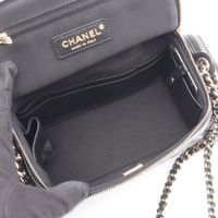 [Pre-owned] Chanel Matelassé Vanity 2-Way Shoulder Bag AS5222 Black Lambskin (Sheepskin Leather) Matelassé Vanity 2-Way Chain Shoulder Bag for Women