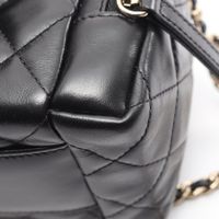 [Pre-owned] Chanel Matelassé Vanity 2-Way Shoulder Bag AS5222 Black Lambskin (Sheepskin Leather) Matelassé Vanity 2-Way Chain Shoulder Bag for Women