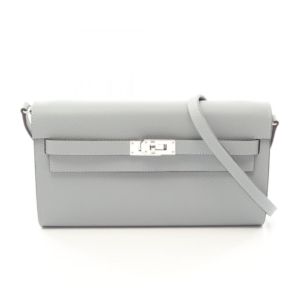 [Used] Hermes HERMES Shoulder Bag Kelly Long To Go Out, External Stitching, Gris Panthin, Other, Kelly Long To Go Out, Gris Panthin, Women's