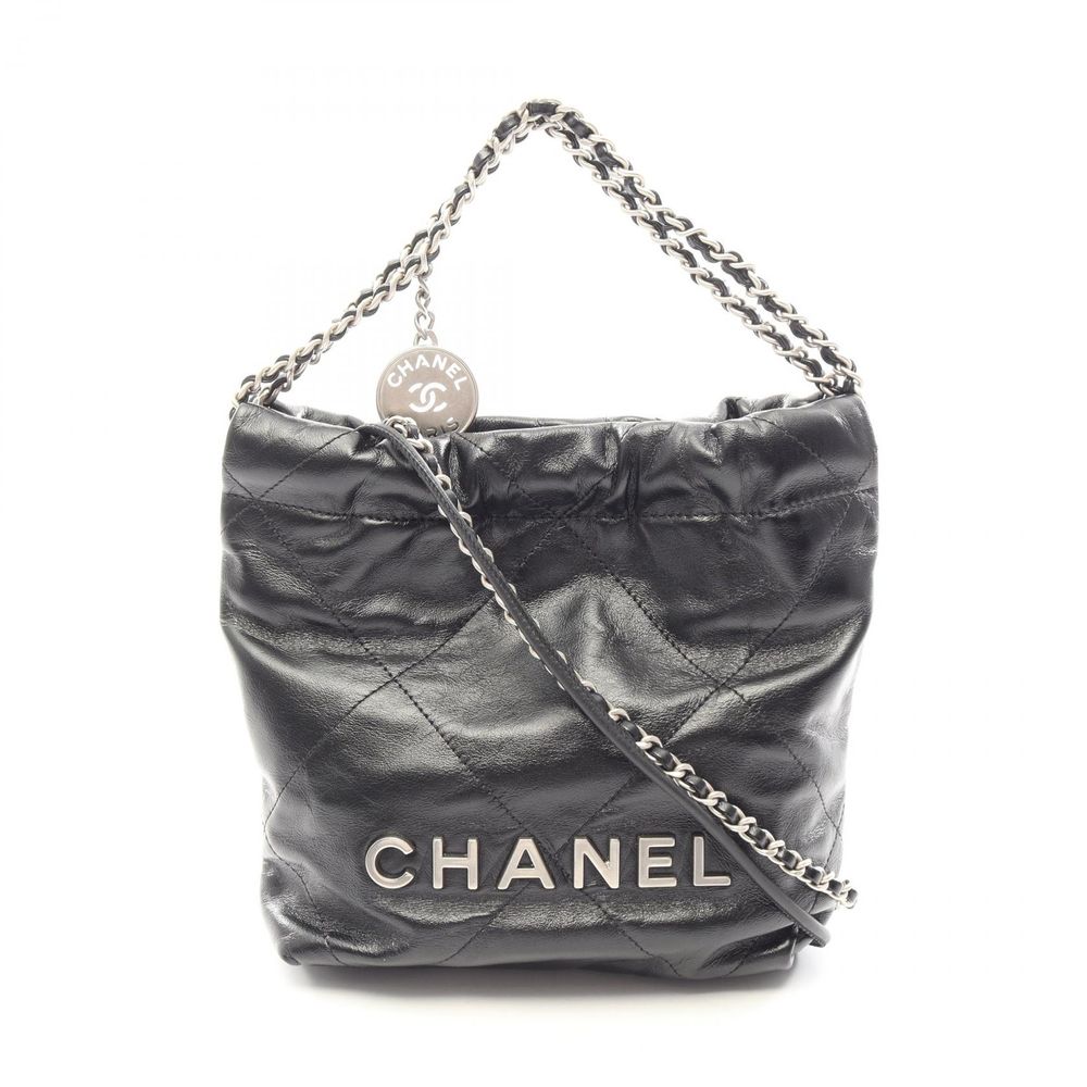 [Used] Chanel CHANEL Shoulder Bag CHANEL 22 Mini 2WAY AS3980 Black Leather CHANEL22 Matelassé Mini Chain Shoulder Women's Used A