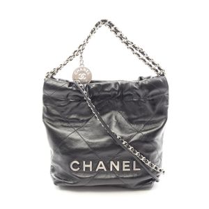 【二手】香奈兒 CHANEL 單背包 CHANEL 22 Mini 2WAY AS3980 黑色皮革 CHANEL22 Matelassé 迷你鏈條肩背包 女士二手 A