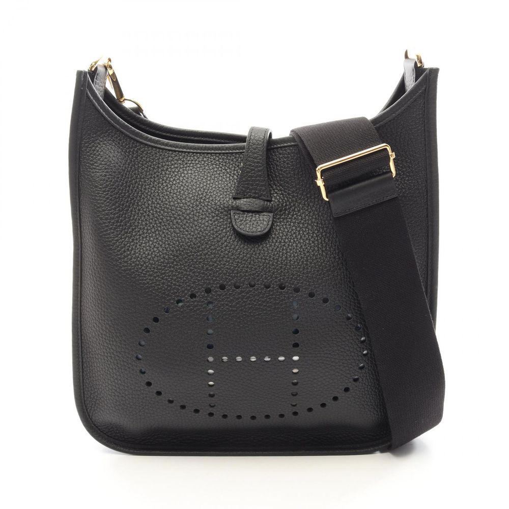 【二手】愛馬仕 HERMES Evelyne 3 Trois PM 黑色肩背包 其他 Evelyne 3PM 黑色 女士二手 A