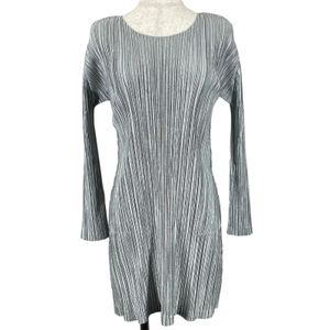 미사용급▲PLEATS PLEASE ISSEY MIYAKE PP33-JT207 샤이니 플리츠 튜닉 원피스 그레이 3 일본제 정품 여성용