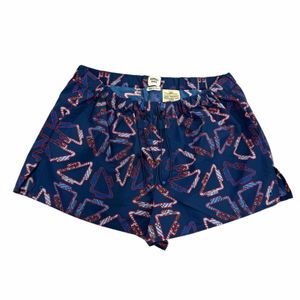 Excellent condition☆HERMES 2E3404D9 all-over print design elastic waistband with drawstring shorts navy size 40 Made in Italy Women's