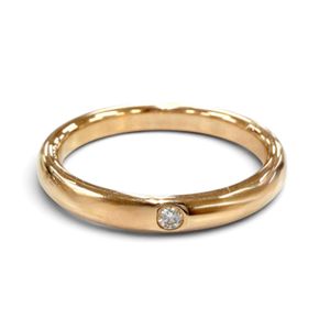 Mint condition☆TIFFANY&Co. Tiffany Stacking Band Ring 1P Diamond AU750 (PG) Diamond Ring Pink Gold Ring Size JP13 (approx.) Weight 3.86g Women's