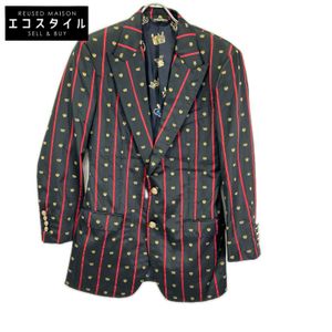 Dolce & Gabbana G2KI1T FBMD8 SARTORIA Black x Red Crown Tailored Jacket, Size 46 [Used]