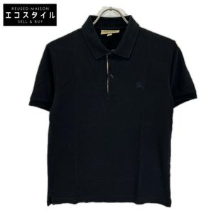 Burberry 4010695 Black Logo Embroidered Short-Sleeve Polo Shirt Size S [Used]