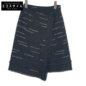 Aluaville 25-year-old model 202520-11-120-95-010 Black Giorica Wrap Skirt 1 [Used]