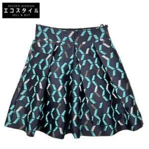 Emporio Armani 9NN23T 92111 Navy All-over print A-line skirt, size 38 [Used]