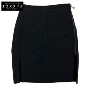 Louis Vuitton RW142B F6SK21UHN Black Wool Side Zip Skirt, Size 38 [Used]