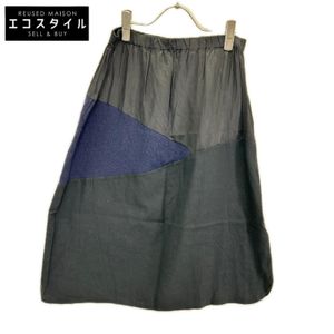 Elsa Estuzie Black Silk Cotton Easy Skirt [Used]
