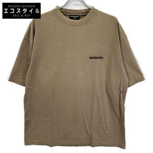 Balenciaga 612966, 2021 model, beige logo T-shirt, size M [Used]