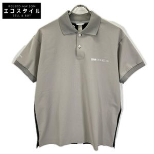 TFW49 T102512003 Gray x Khaki Logo Print Polo Shirt M [Used]
