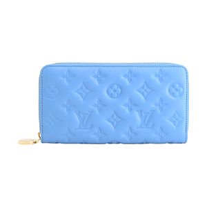 [Used] Louis LOUIS VUITTON Zippy Wallet M82051 Lambskin Blue Long Wallet