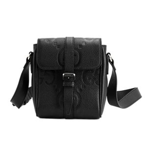 [Used] Gucci Jumbo GG Small Messenger Shoulder Bag 760235 Embossed Leather Black