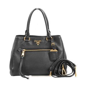 [Used] Prada PRADA Handbag 2-Way Handbag 1BG044 Embossed Leather Black