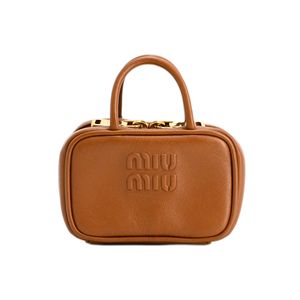 [Used] Miu MIU MIU Pouch Beau Micro Bag Charm 5NR036 Calfskin Cognac