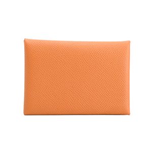 [Pre-owned] Hermes Calvi Duo Card Case, Veau Epsom Leather, Gold