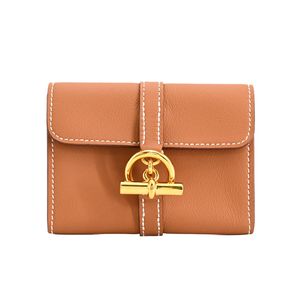 [Pre-owned] Hermes Glenan Compact Coin Case, Veau Swift Leather, Gold