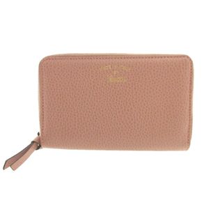 Excellent condition Gucci 354497 Swing Leather Pink Round Zip Wallet 0021 [Used] GUCCI