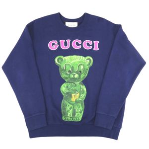 Excellent condition Gucci Teddy Bear Cotton Sweatshirt, Size XS, Navy Blue, 0228 [Used] GUCCI Men's