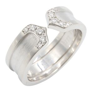 [Pre-owned] Cartier C2 Diamond Ring, K18WG (White Gold), Women's, Used A