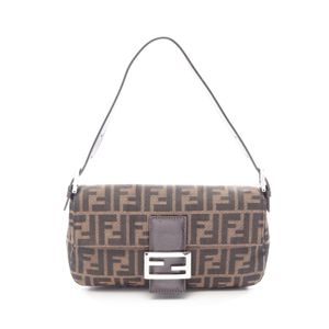 【二手】Fendi FENDI手袋 Mamma Bucket Zucca 26424ブラウン/黑色帆布皮革 Mamma Bucket 女士二手 A