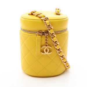 [중고] Chanel 샤넬 숄더백 마틀라세 배니티 옐로우 램스킨(양가죽) 마틀라세 배니티 체인 숄더백 여성용 Used A
