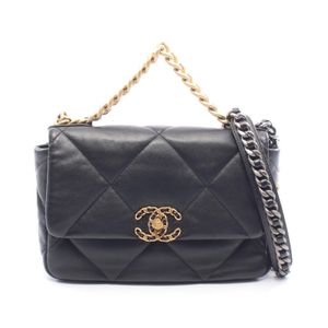 [중고] Chanel 샤넬 숄더백 19 디즈누프 마틀라세 콤비 금속 2WAY AS1160 블랙 레더 CHANEL19 마틀라세 체인 숄더백 여성용