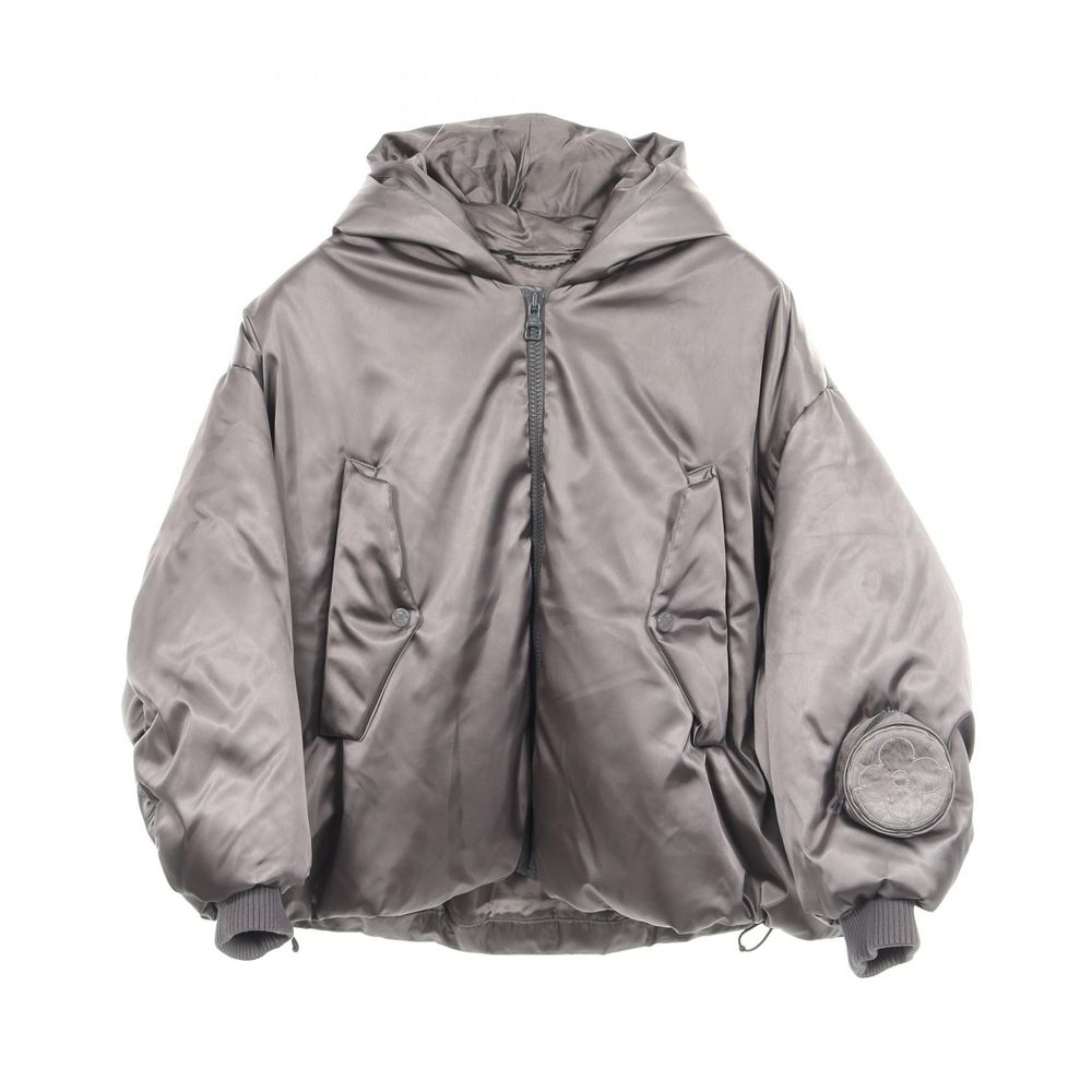 [Used] Louis LOUIS VUITTON LV Embroidered Oversized Hooded Nylon Bomber Jacket for Men, RM232 BZI HPB65E, Used B