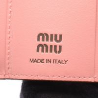 [Used] Miu Miu Tri-fold Wallet SOFTY LOGO 5MH040 Pink/ Braun Leather Tri-fold Wallet Women's Unused
