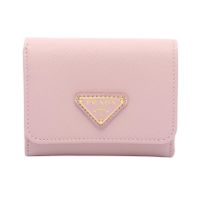 [Used] Prada PRADA Tri-fold Wallet SAFFIANO BOCCHE 1MH043 Light Pink Saffiano Leather Triangle Logo Tri-fold Wallet Unisex Unused