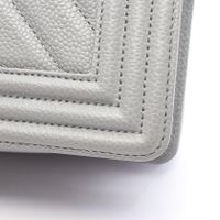 [Used] Chanel CHANEL Shoulder Bag Boy Chanel Small A67085 Gray Caviar Skin (Grained Calf) Boy Chanel Chevron Chain Shoulder Small