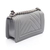 [Used] Chanel CHANEL Shoulder Bag Boy Chanel Small A67085 Gray Caviar Skin (Grained Calf) Boy Chanel Chevron Chain Shoulder Small