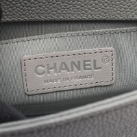 [Used] Chanel CHANEL Shoulder Bag Boy Chanel Small A67085 Gray Caviar Skin (Grained Calf) Boy Chanel Chevron Chain Shoulder Small