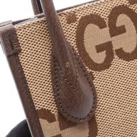 [Used] Gucci Jumbo GG 2-Way Tote Bag 699406 Beige/ Braun/Green Leather Jumbo GG 2-Way Mini Tote Bag Women's Used A