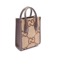 [Used] Gucci Jumbo GG 2-Way Tote Bag 699406 Beige/ Braun/Green Leather Jumbo GG 2-Way Mini Tote Bag Women's Used A