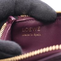 [Used] LOEWE coin case/card case, purple leather, coin/card holder, women's, Used A