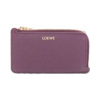[Used] LOEWE coin case/card case, purple leather, coin/card holder, women's, Used A