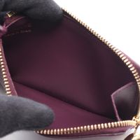 [Used] LOEWE coin case/card case, purple leather, coin/card holder, women's, Used A