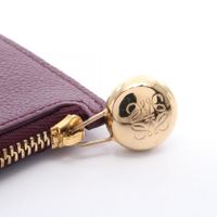[Used] LOEWE coin case/card case, purple leather, coin/card holder, women's, Used A