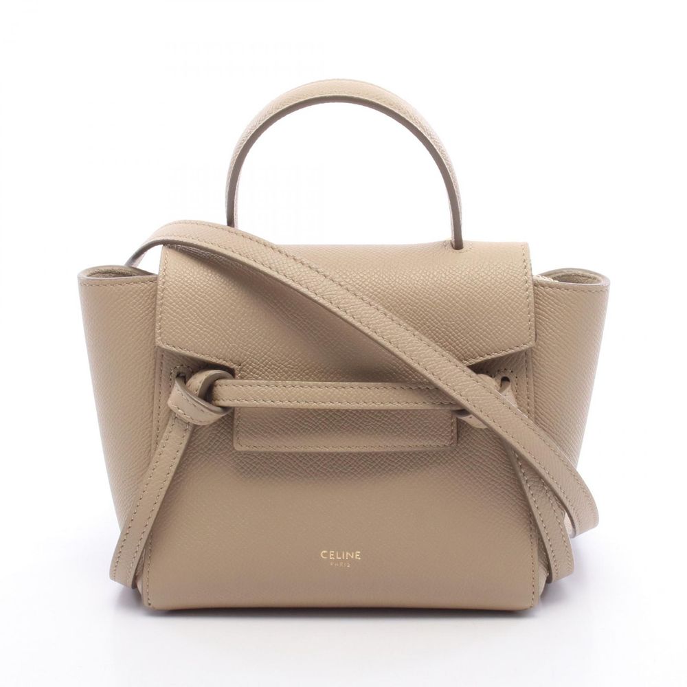 [Used] Celine CELINE handbag PICO BELT BAG Pico Belt Bag 2WAY Beige Leather Belt Bag Pico Women's Used A