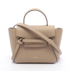 [Used] Celine CELINE handbag PICO BELT BAG Pico Belt Bag 2WAY Beige Leather Belt Bag Pico Women's Used A